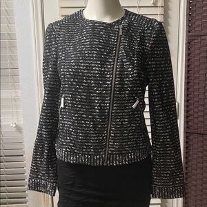 NWT The Limited Jacket Zip Blazer Striped Lace Floral Pockets Moto Small